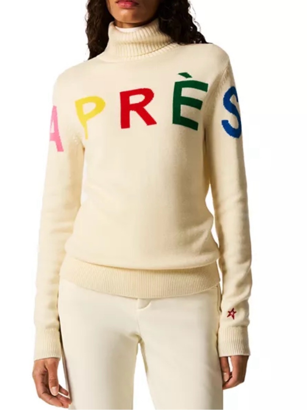 NWT Perfect moment Apres merino wool turtleneck ski sweater in Snow White
